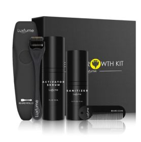 Mens Beard Growth Liquid Beard Care Set (Option: Black)